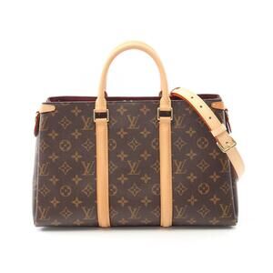 Louis Vuitton Soufflot Monogram Handbag Canvas Leather Brown